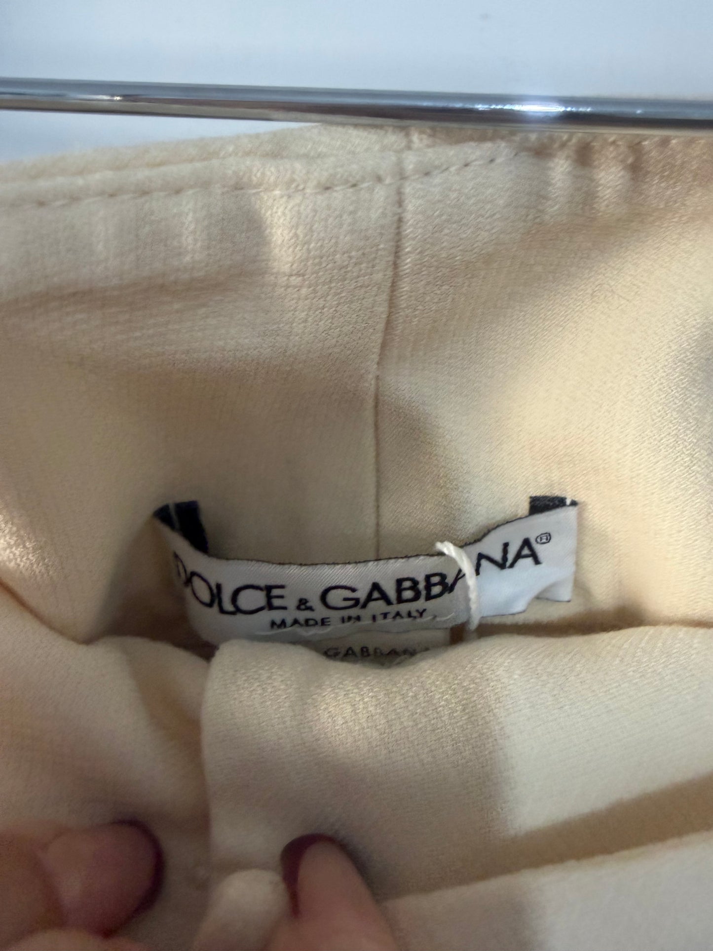 Cream Beige Dolce & Gabbana Trousers, Size 44 IT