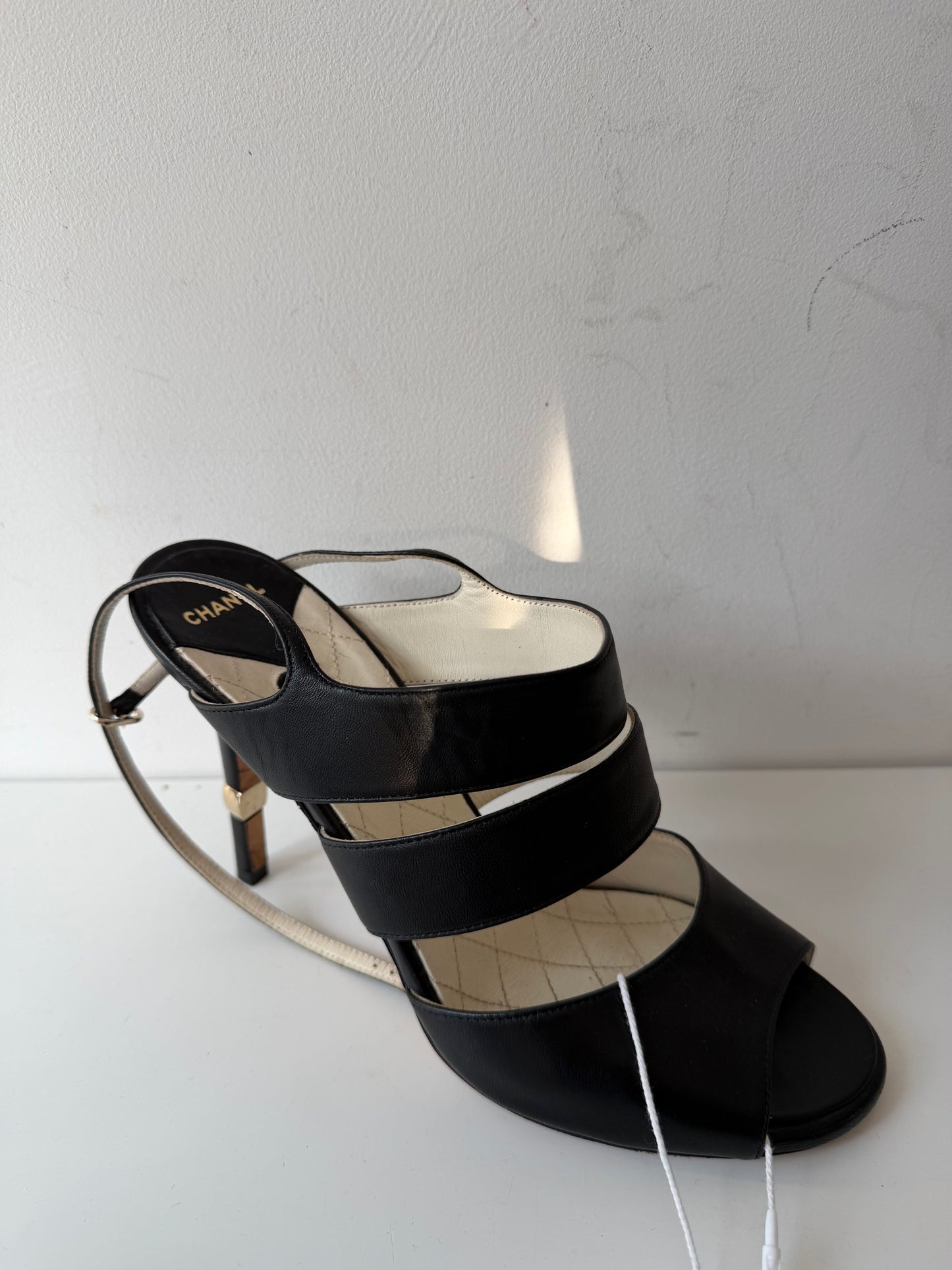 Preloved, Black  Chanel Heels, Size 39 1/2