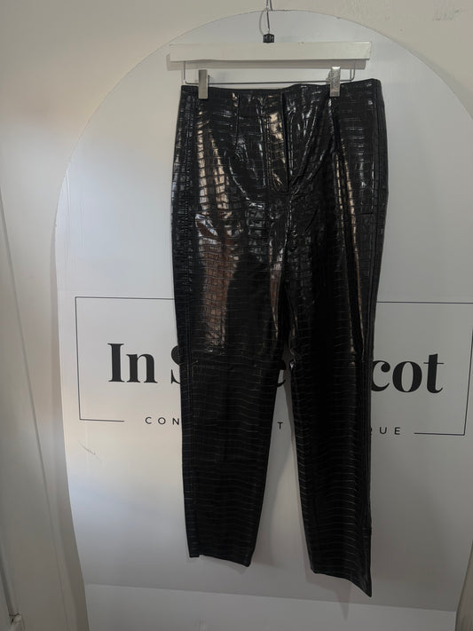 Croc Effect Rotate by Birger Chistensen Leather Pant, Size 12
