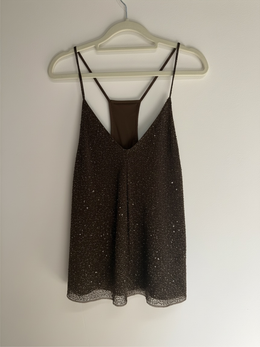 Preloved Polo Ralph Lauren Top Size L Brown Sequin