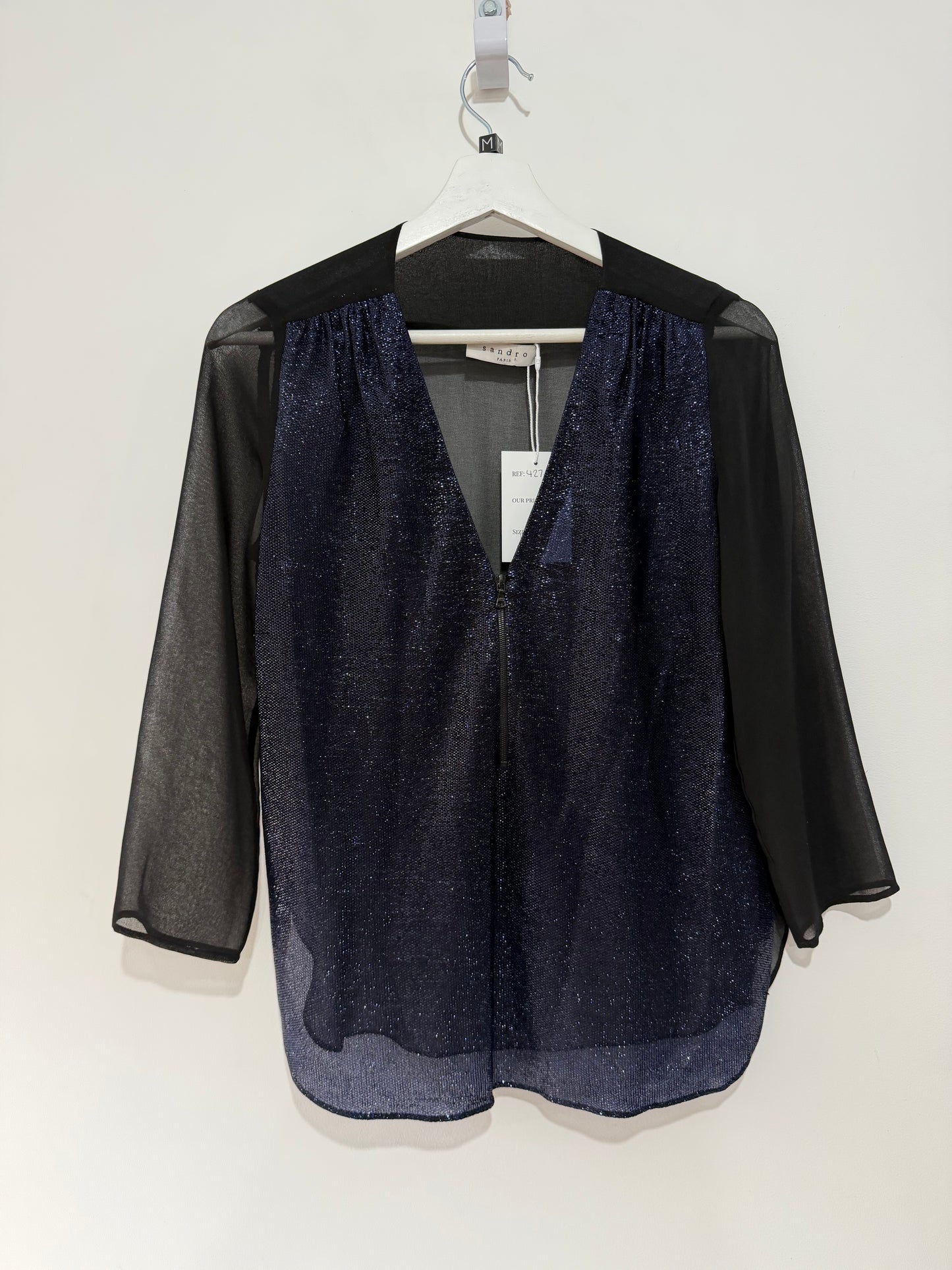 Pre-owned Black Sandro Top, Medium