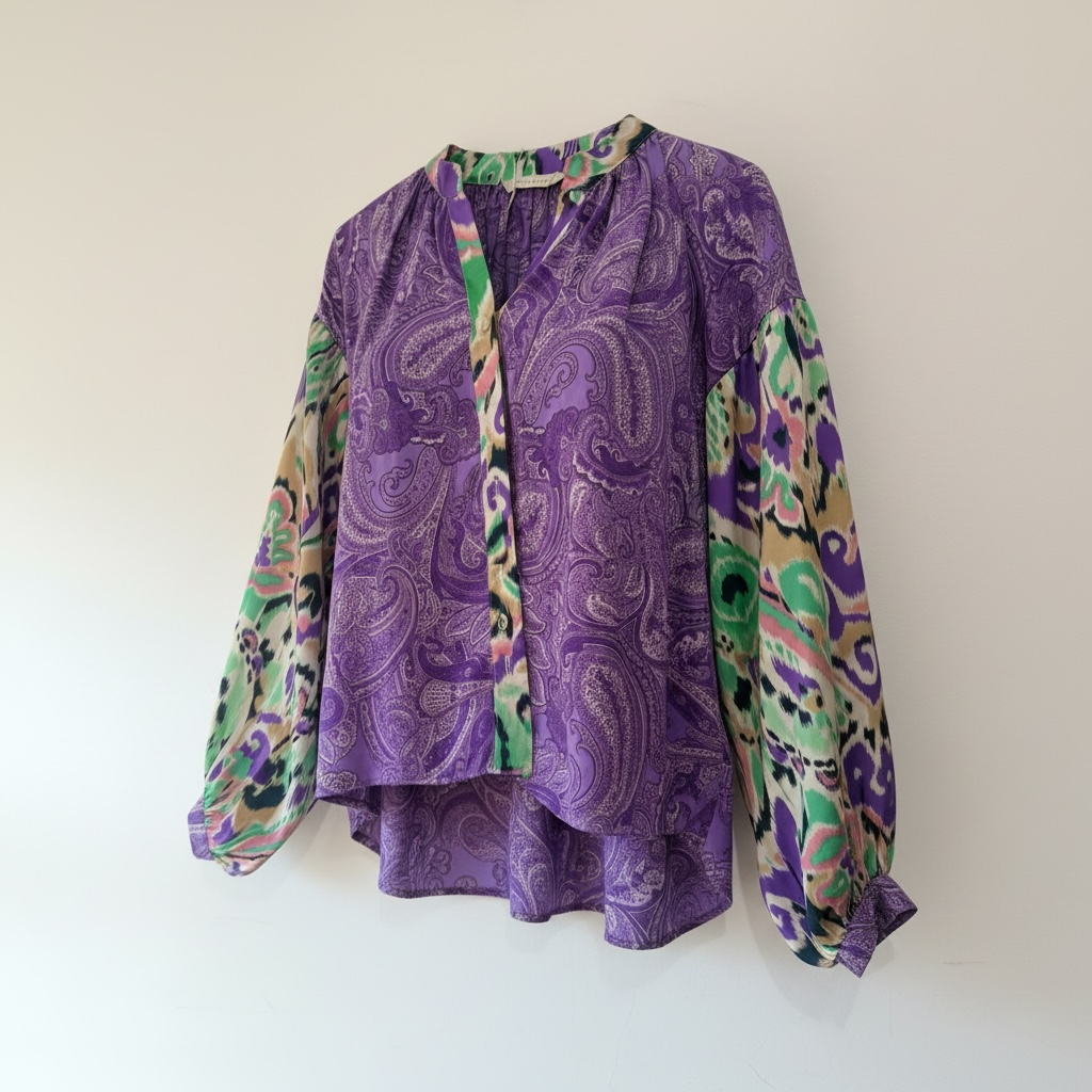 Preloved Purple Multi BNWT Vie Ta Vie Blouse, One Size