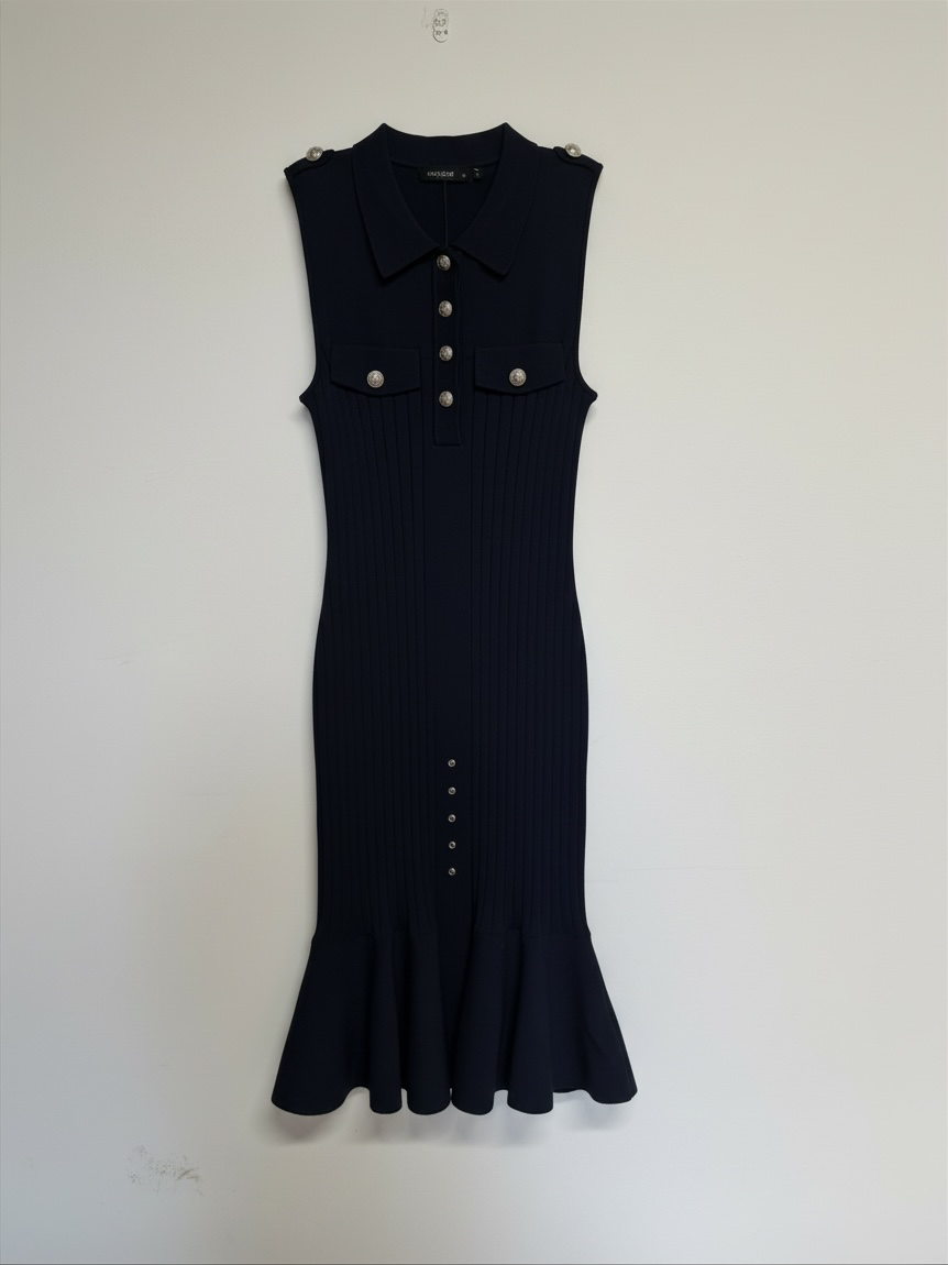 Preloved Karen Millen Dress Size Medium Navy