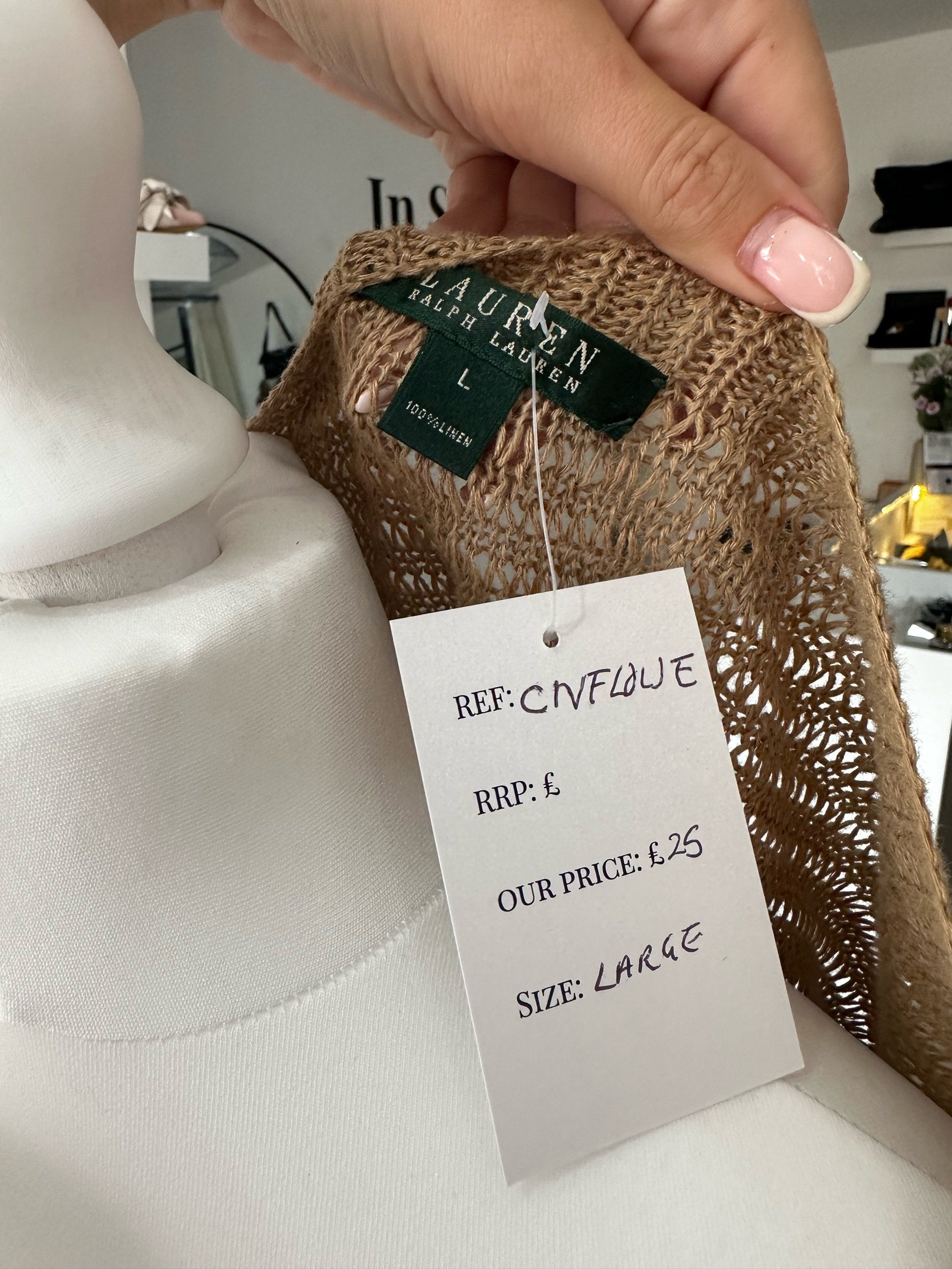 Ralph Lauren Beige Jumper - L