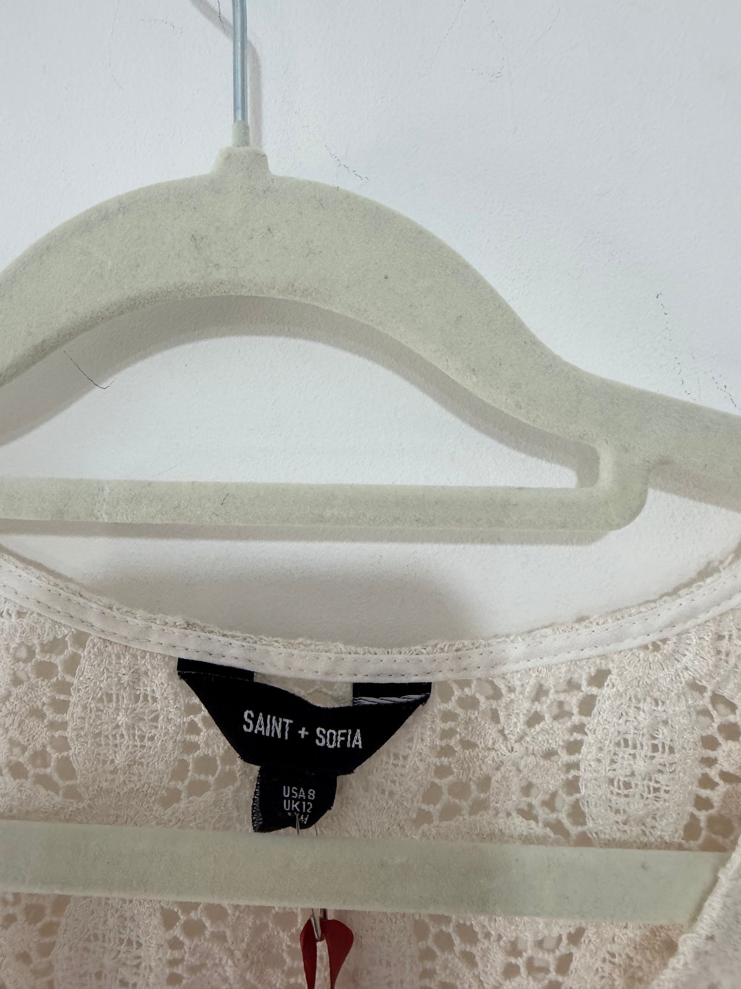 Preloved Saint + Sofia Top Size 12 Beige