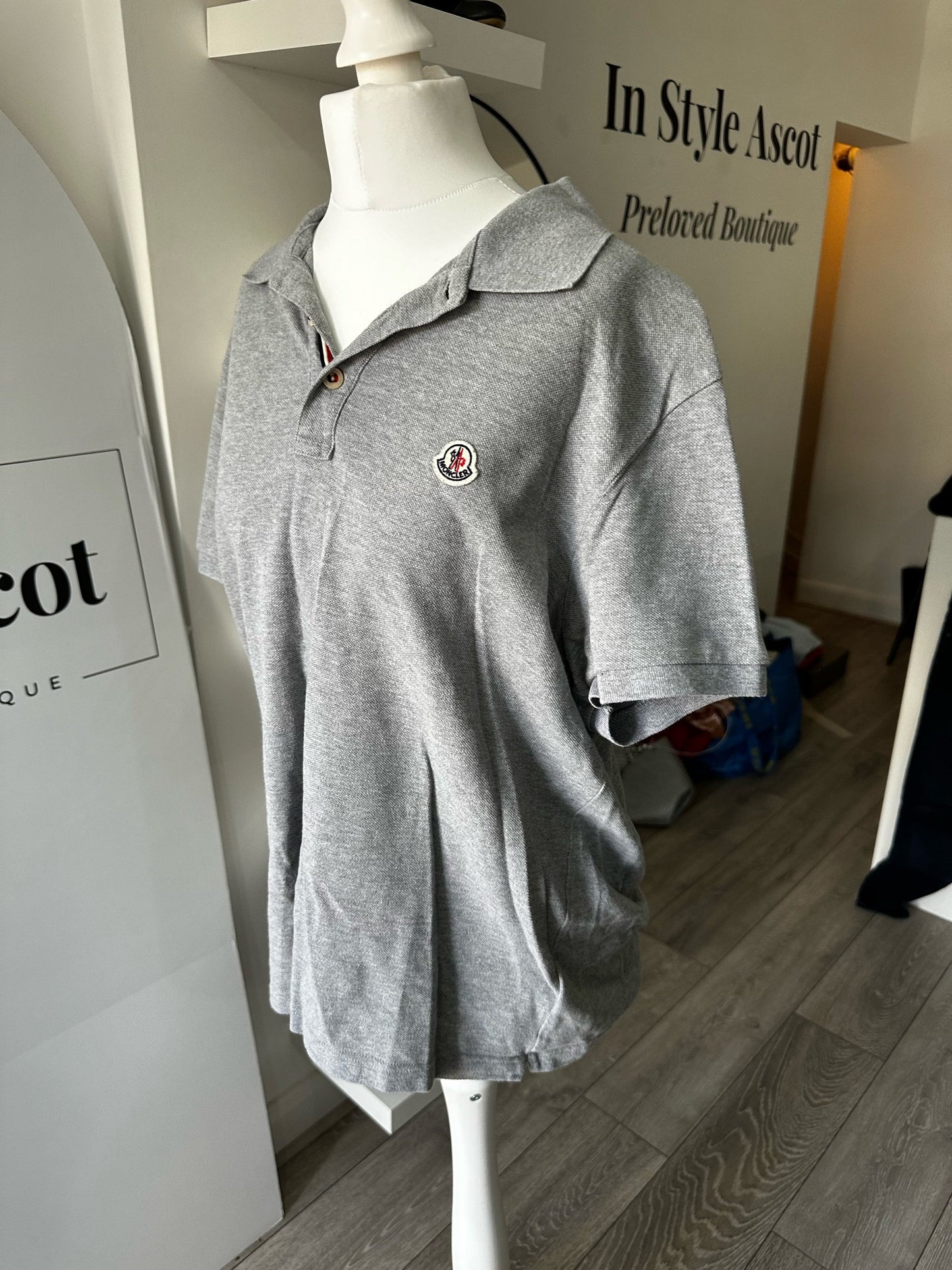 Moncler Grey Polo Top - L