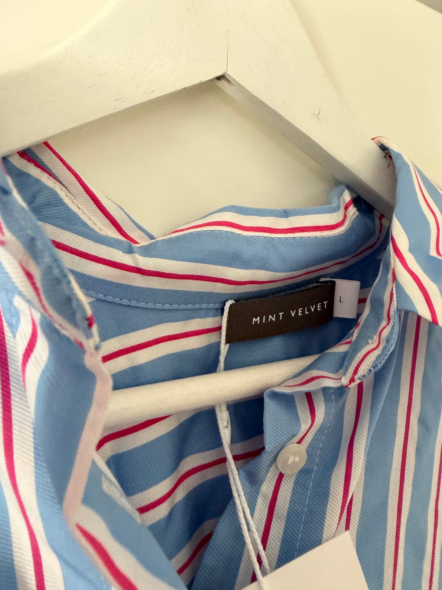 Pre-loved Striped Blue Mint Velvet Blouse, L