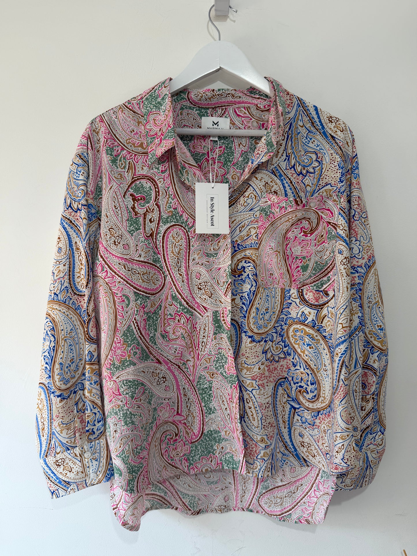 Preloved Multicoloured Paisley Marina V Blouse, Size Uk 16-18