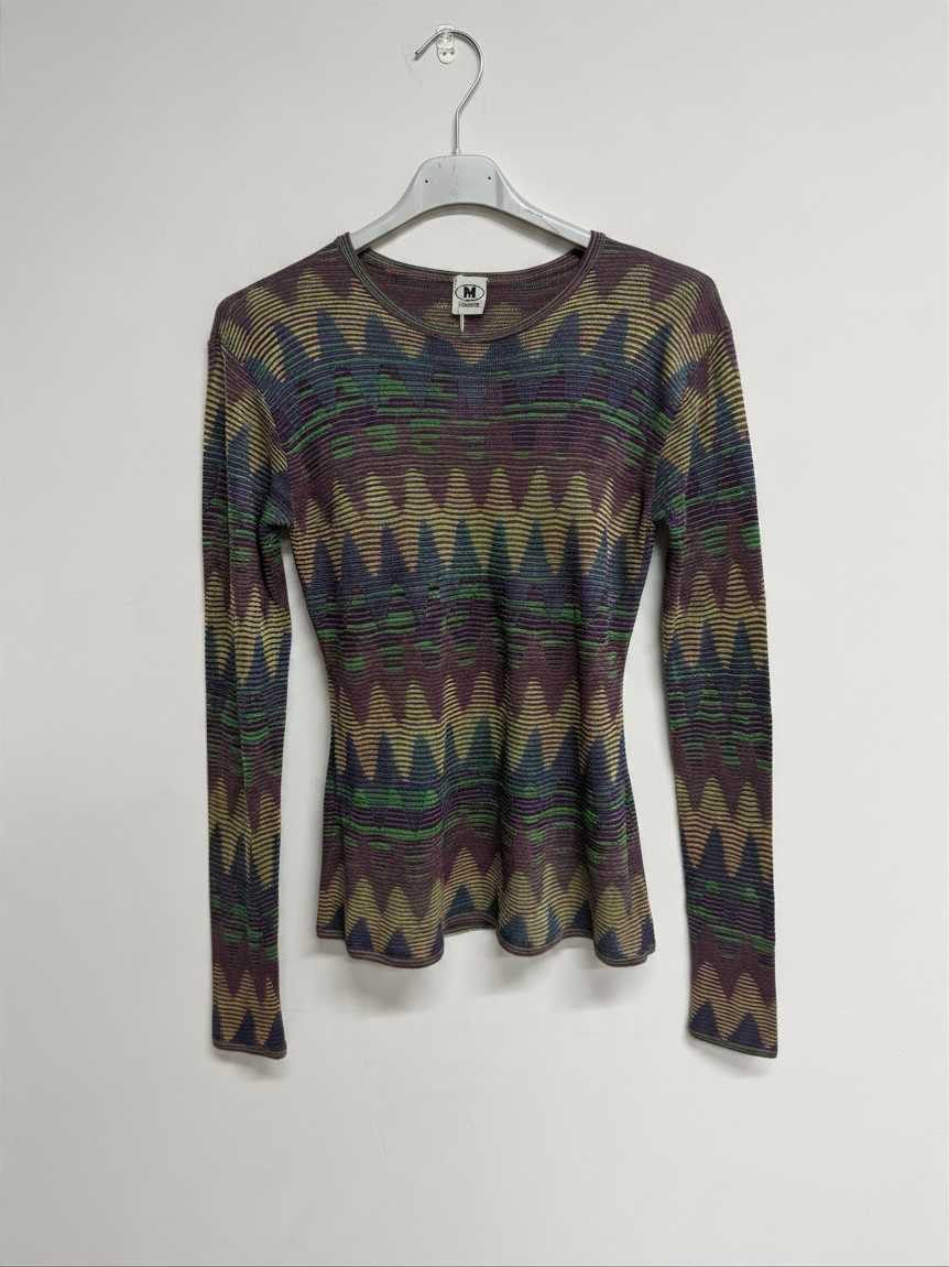 Preloved Missoni Long Sleeve Top Size L Fits a 12 Purple