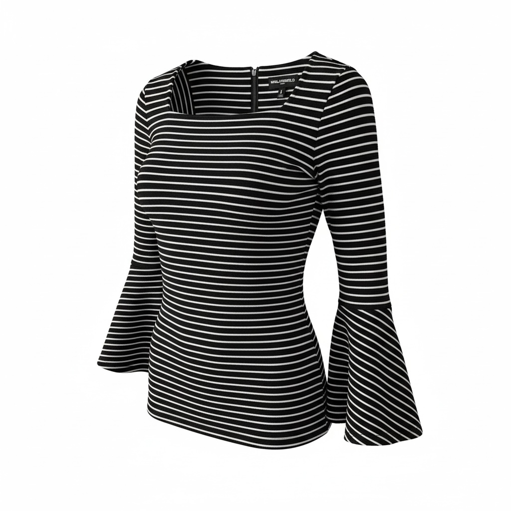 Pre-owned, Black and White Karl Lagerfield Top, Size Medium