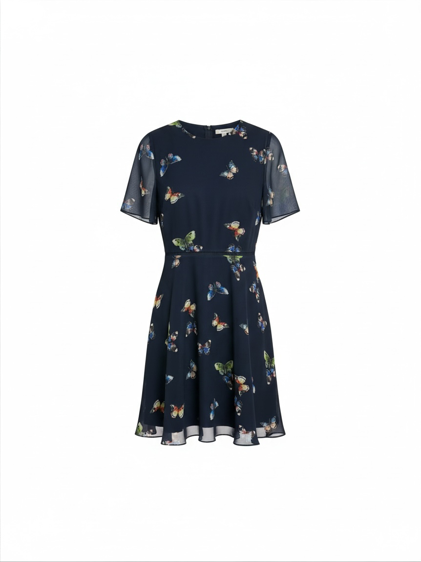 Preloved Hobbs Dress Size 10 Navy
