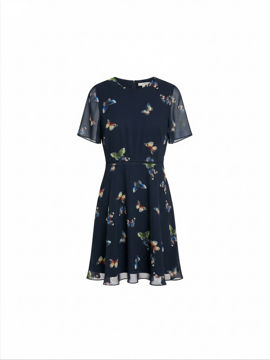 Preloved Hobbs Dress Size 10 Navy
