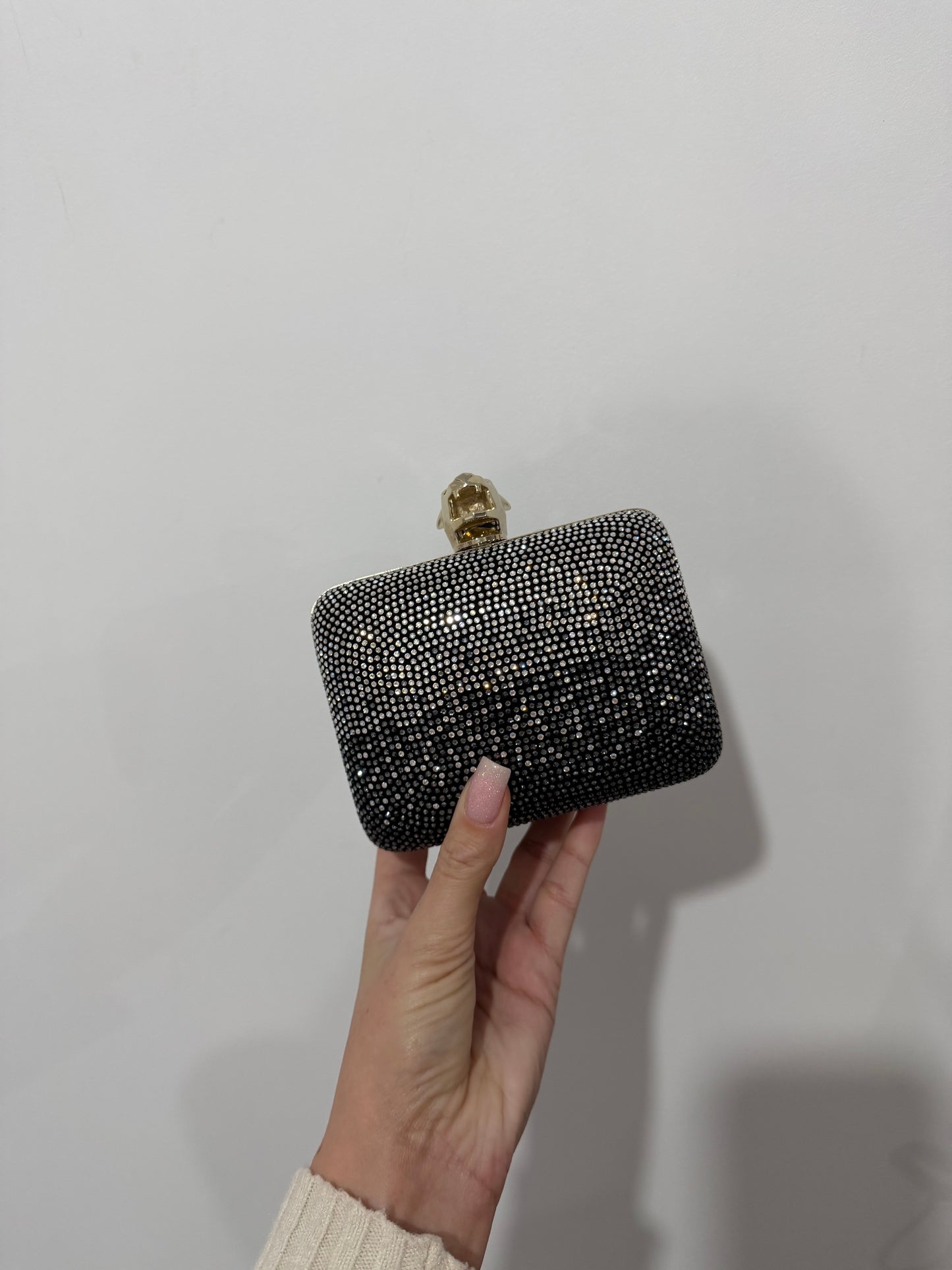 Silver Stark Embellished Clutch