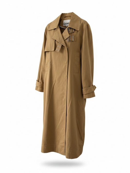 Preloved GANNI Mac Trench Size 14 Beige