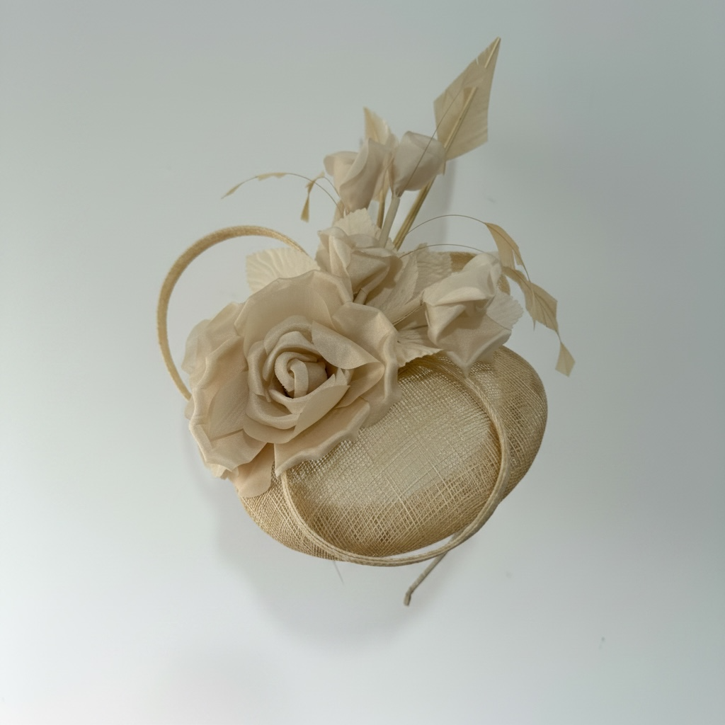 Preloved, NEW, Beige Snoxell & Gwyther Fascinator/Hat, Ascot