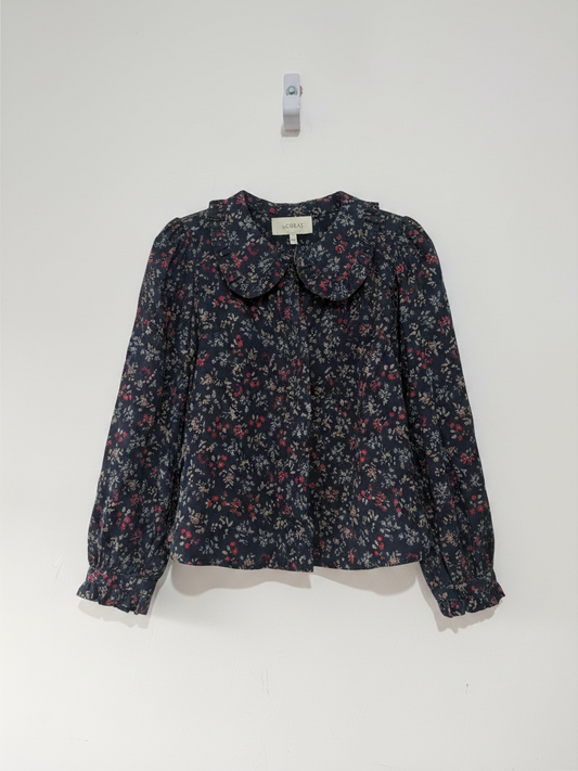 Preloved Blouse The GREAT Size S Blue Floral
