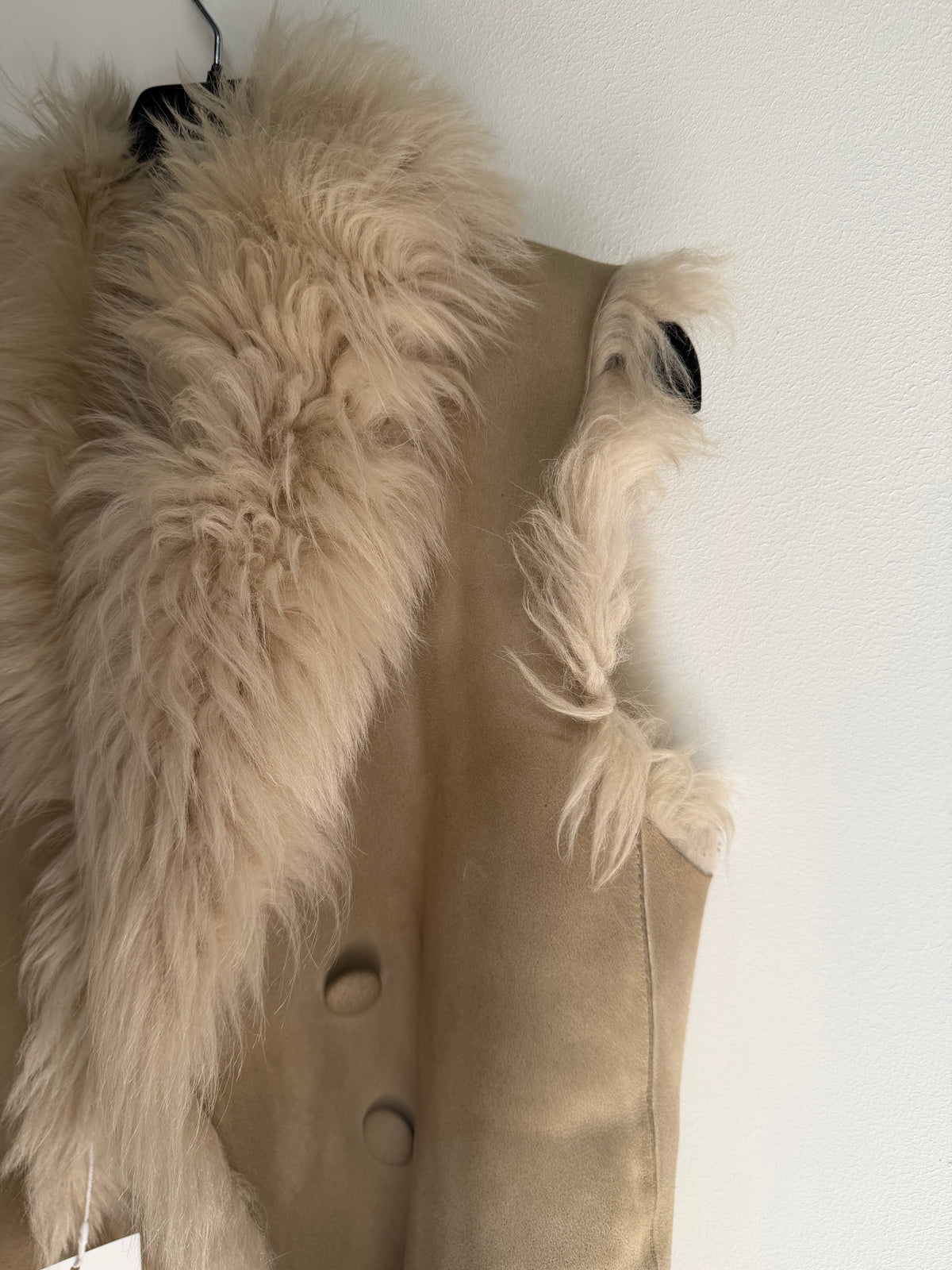 Preloved Joseph Reversible Sheepskin Gilet Size 10 Cream