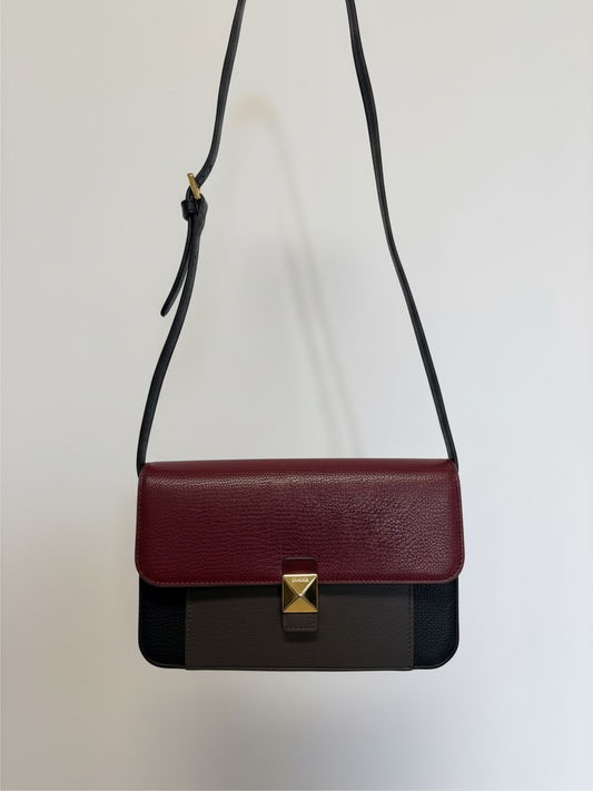 Preloved Furla Handbag Black and Red