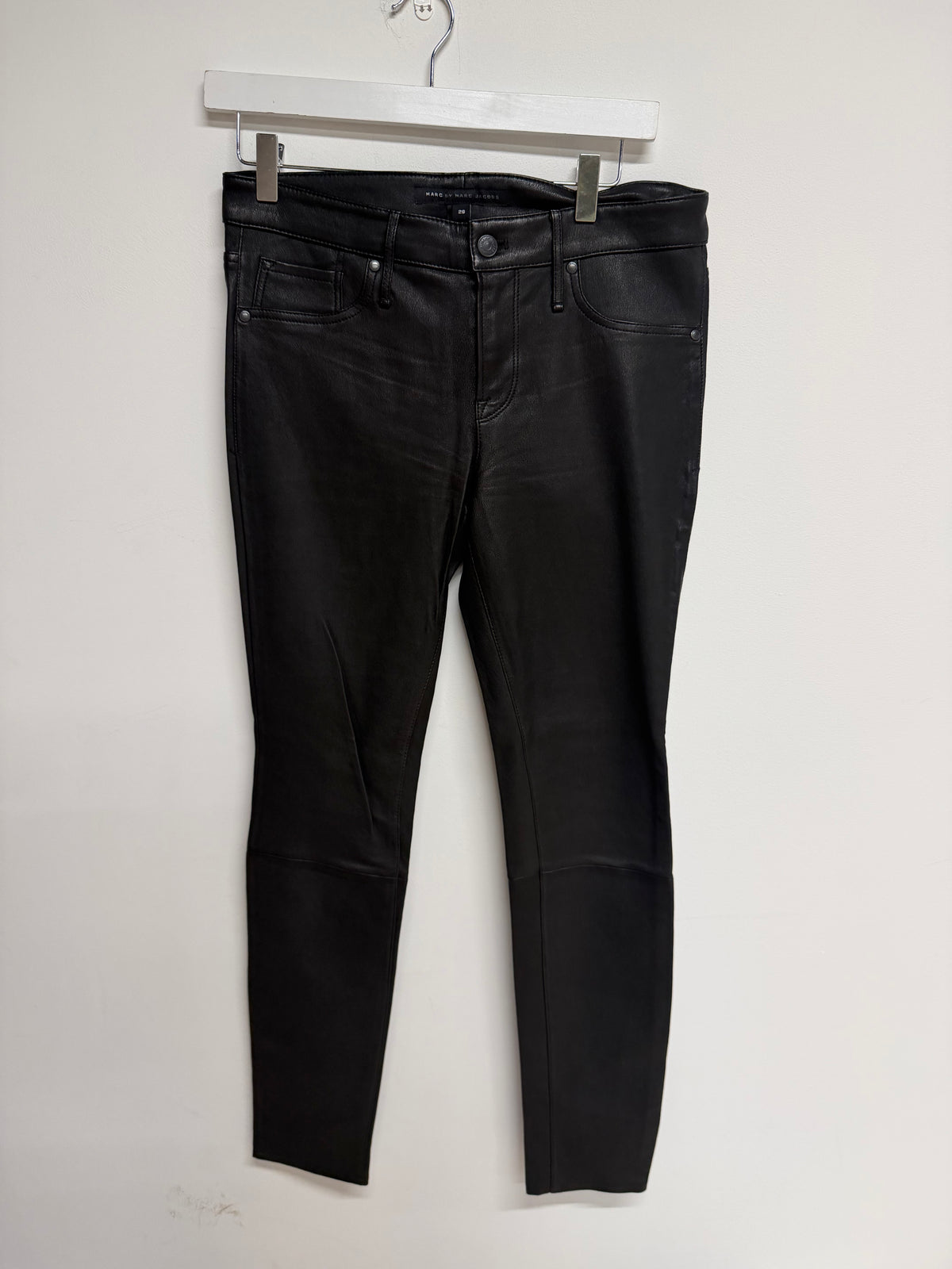 Preloved Marc by Marc Jacobs 100% Real Leather Trousers W29 (Size 10) Black