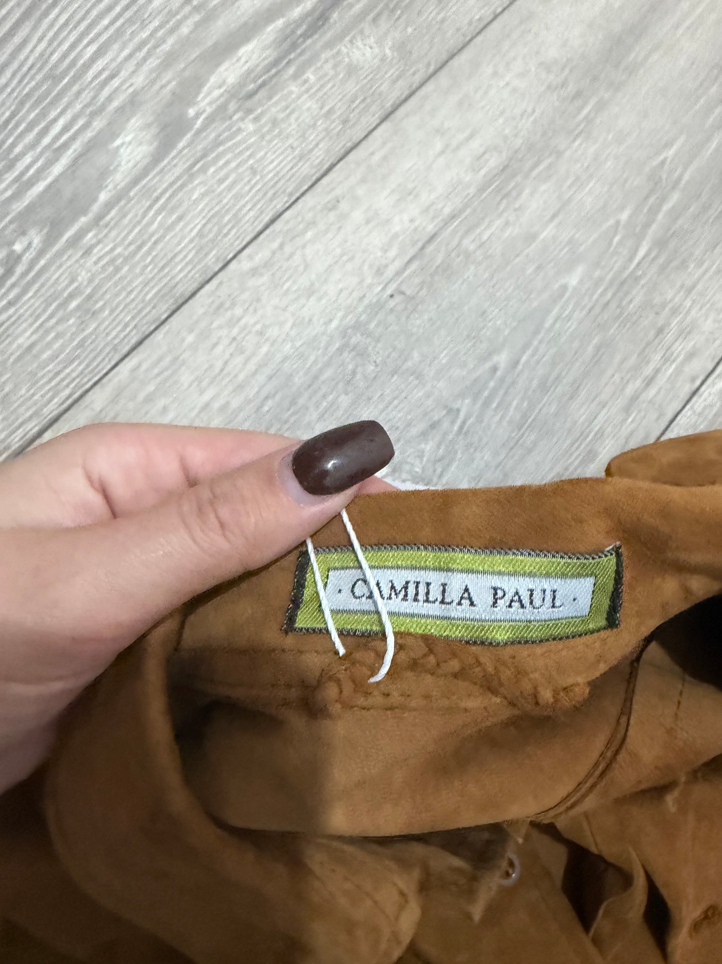 Suede Brown Camilla Paul Shacket, Size 10