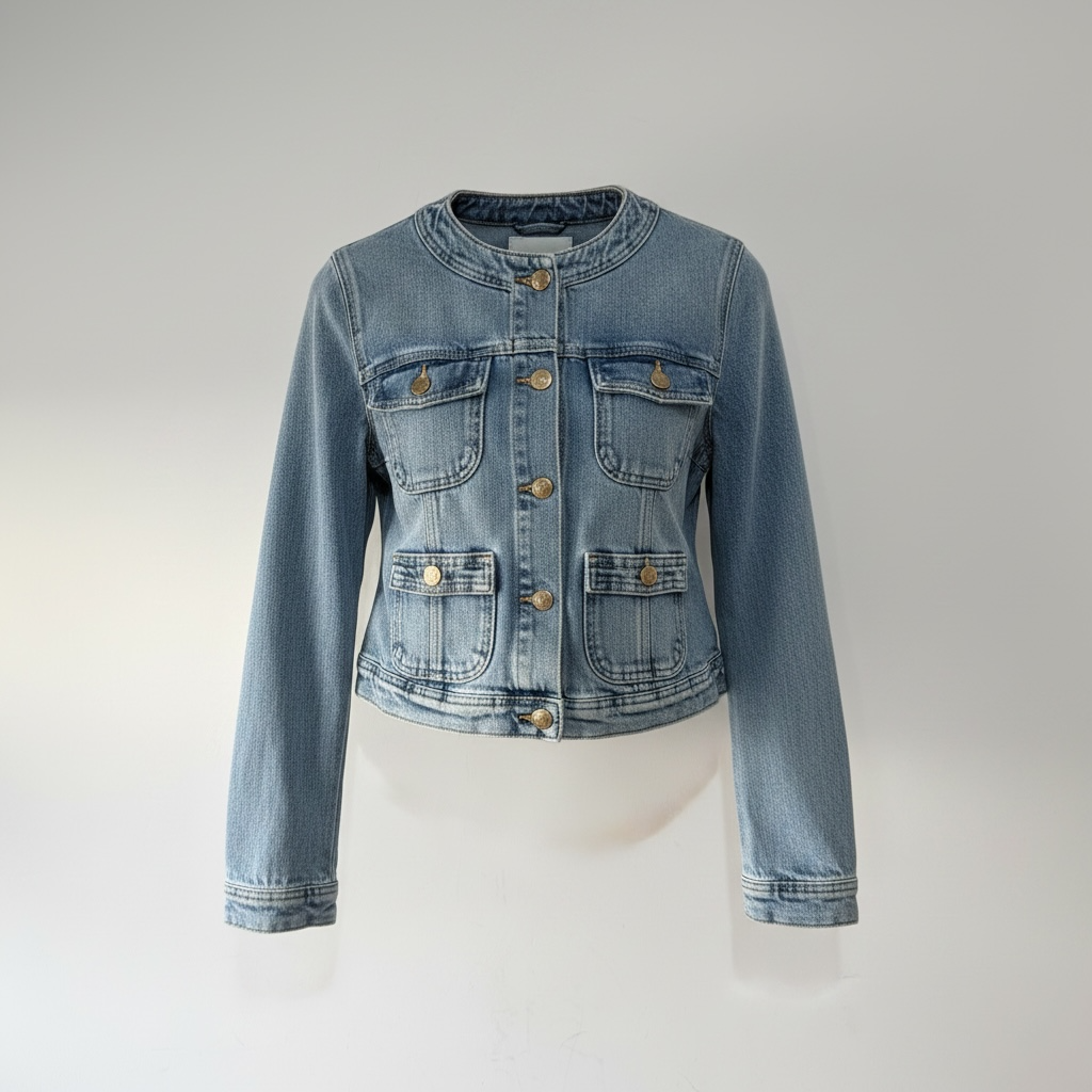 Preloved Blue Paige Denim Jacket, Small