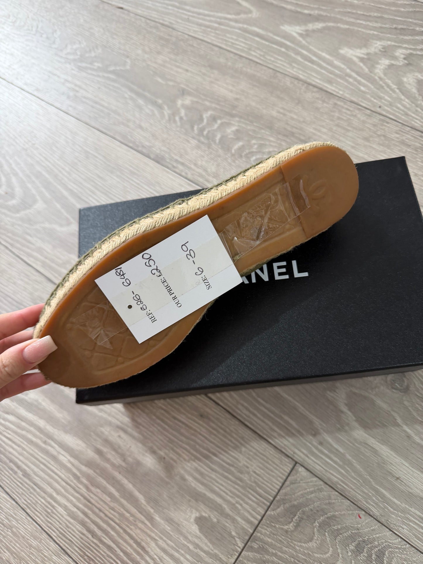 Pre-Owned Khaki Chanel Espadrilles, Size 39 - UK 6