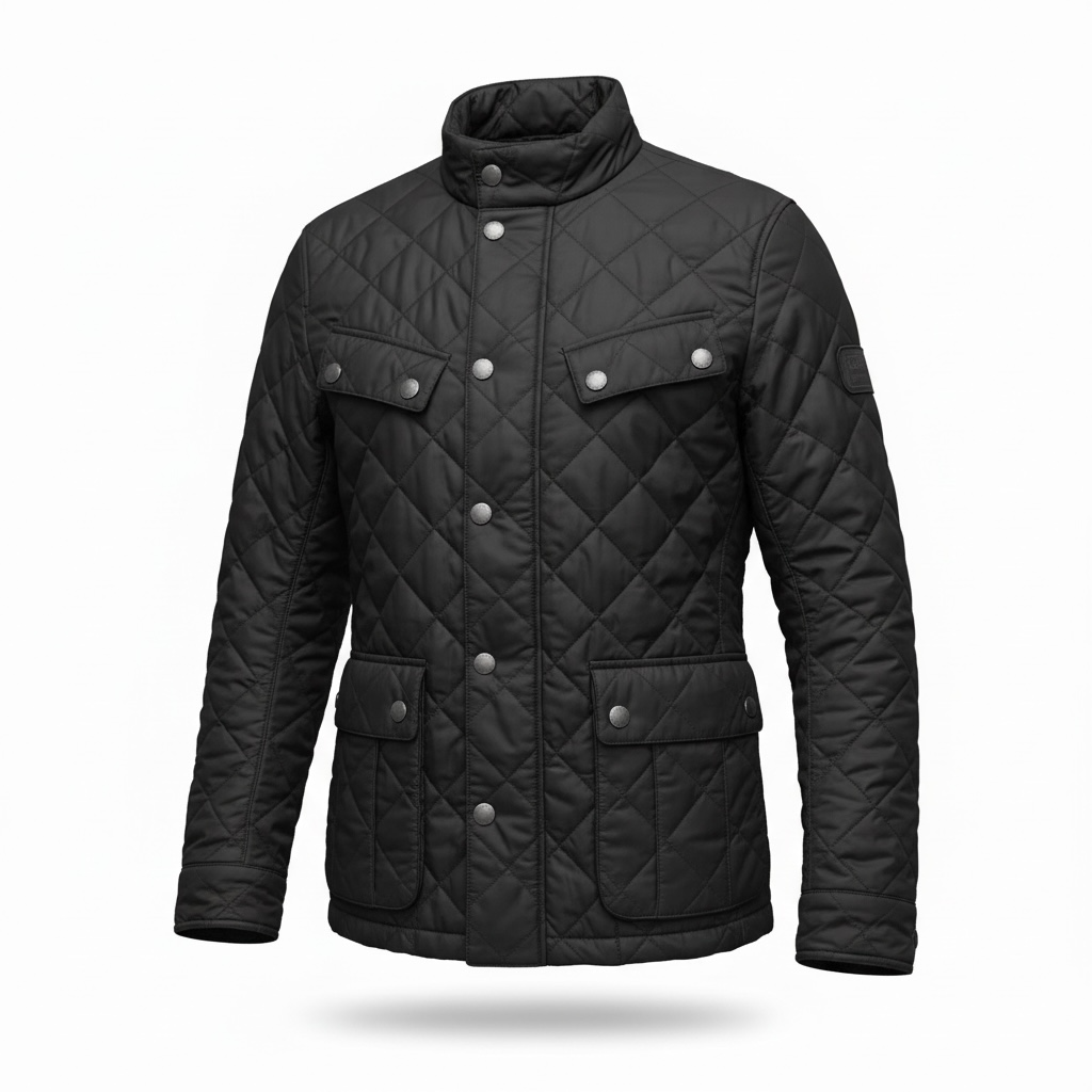 Black/Grey Barbour Jacket, Size S