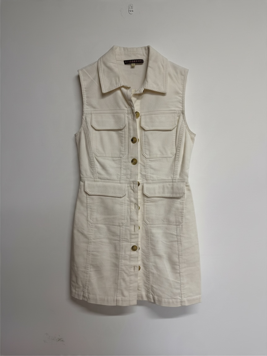 Preloved Alexachung Denim Dress UK 10 White/Cream
