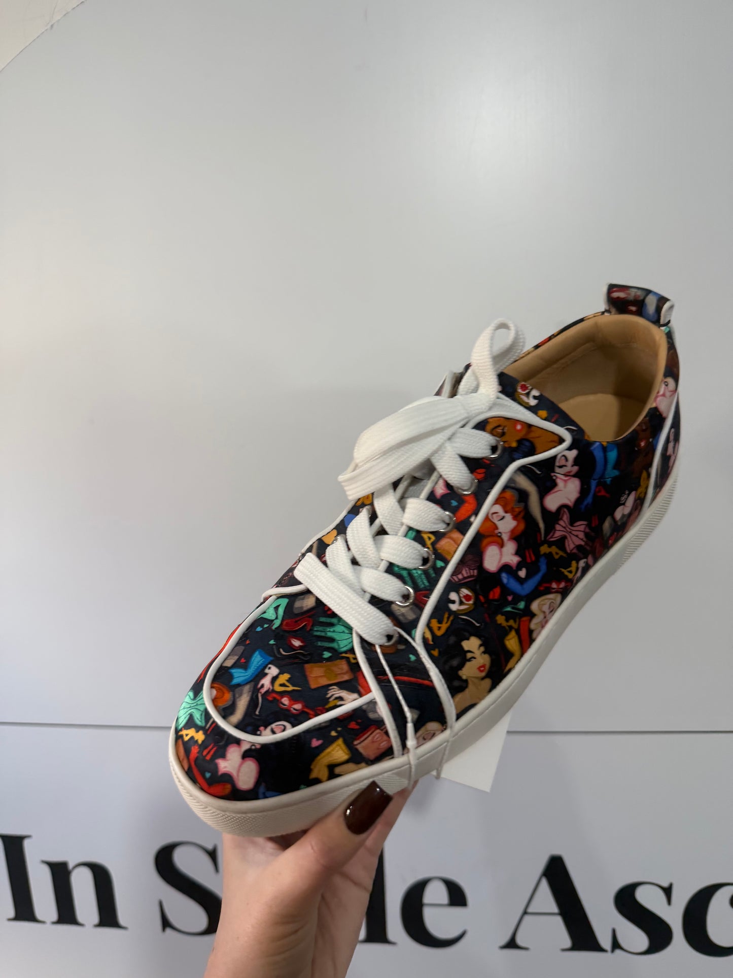 Unisex Pattern Christian Louboutin Sneakers, Size 42.5