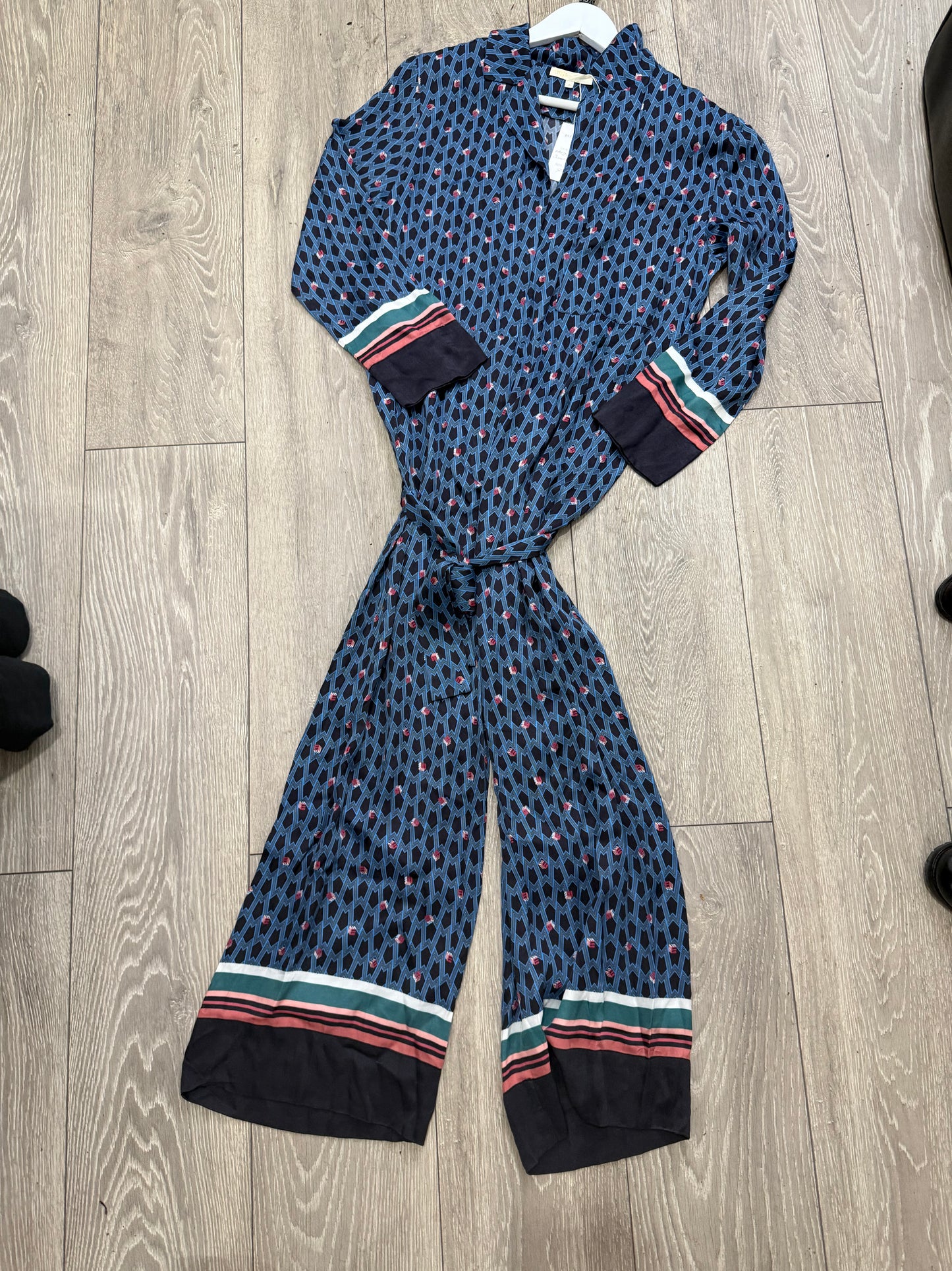 Blue/Black/Red Maje Jumpsuit, Size 8
