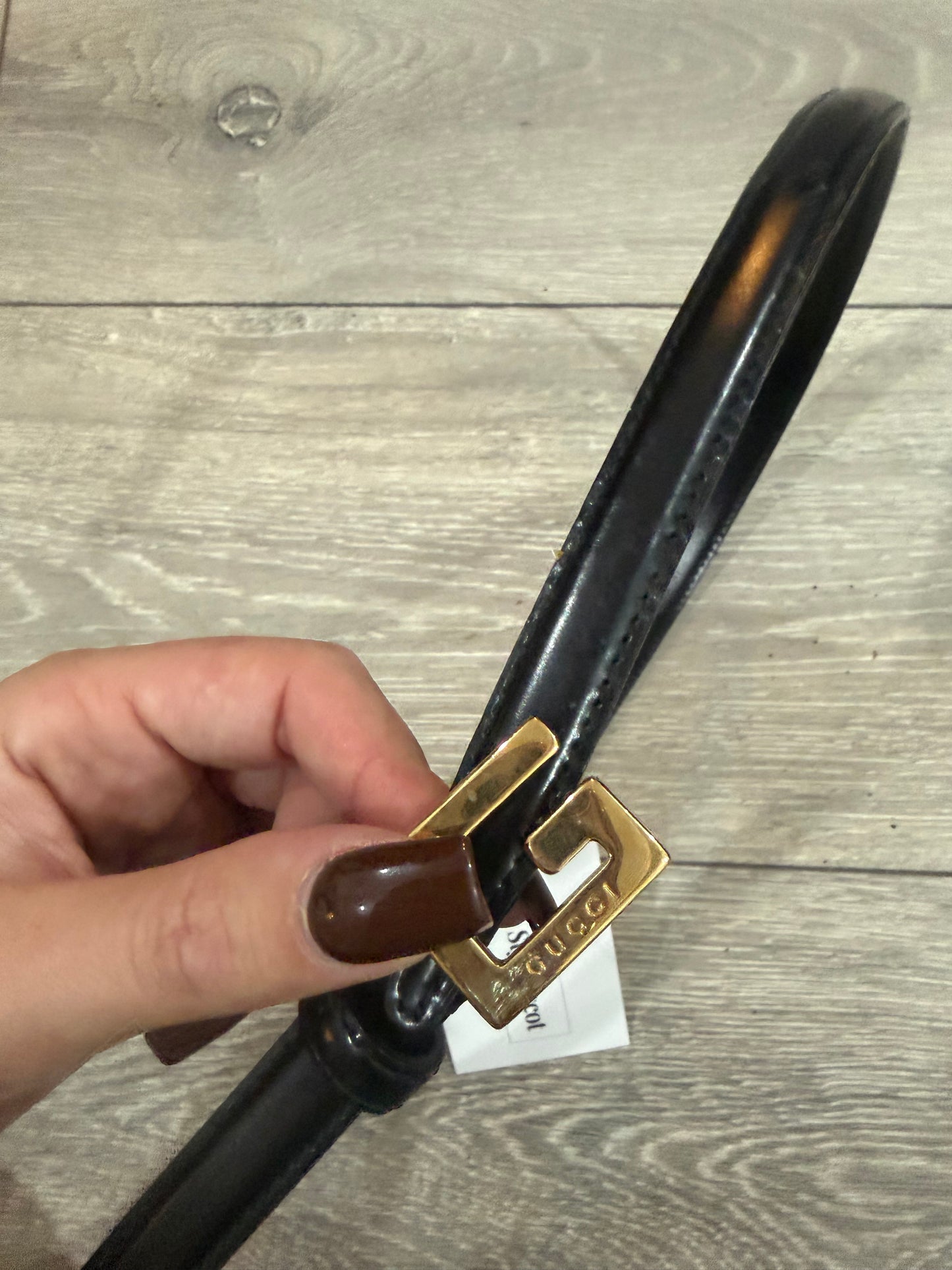 Black with Gold Hardware Gucci  Belt, 75-30