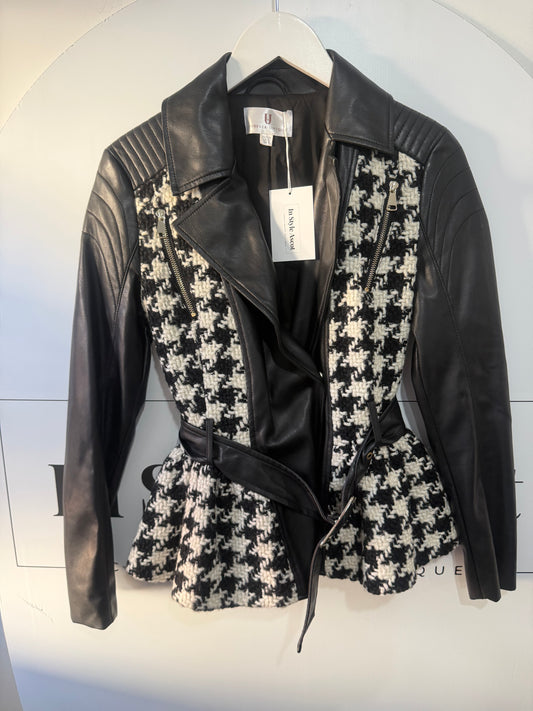 Black & White Forever Unique Leather jacket, UK 8