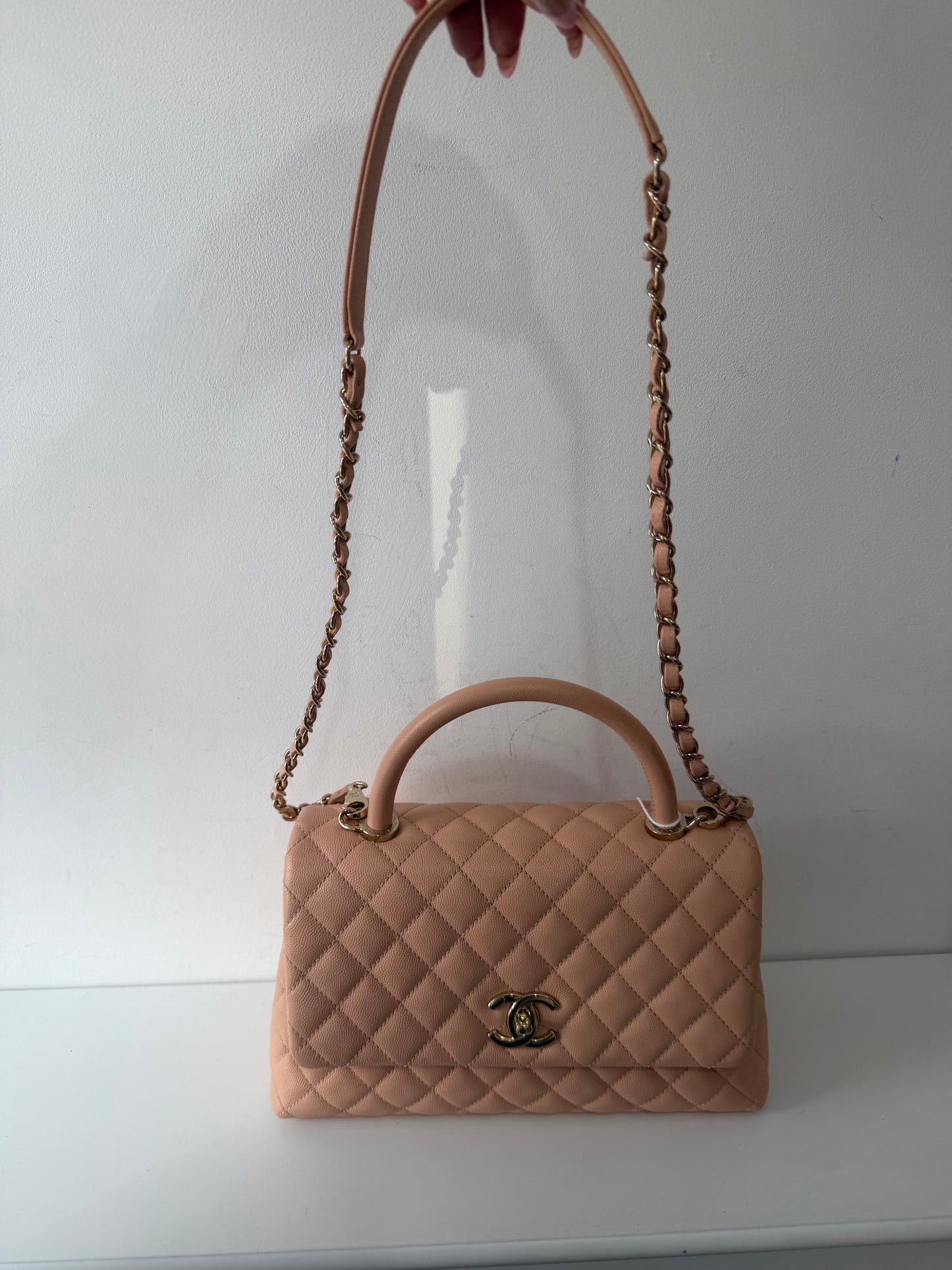 Preloved Chanel Coco Top Handle Flap Handbag Small
