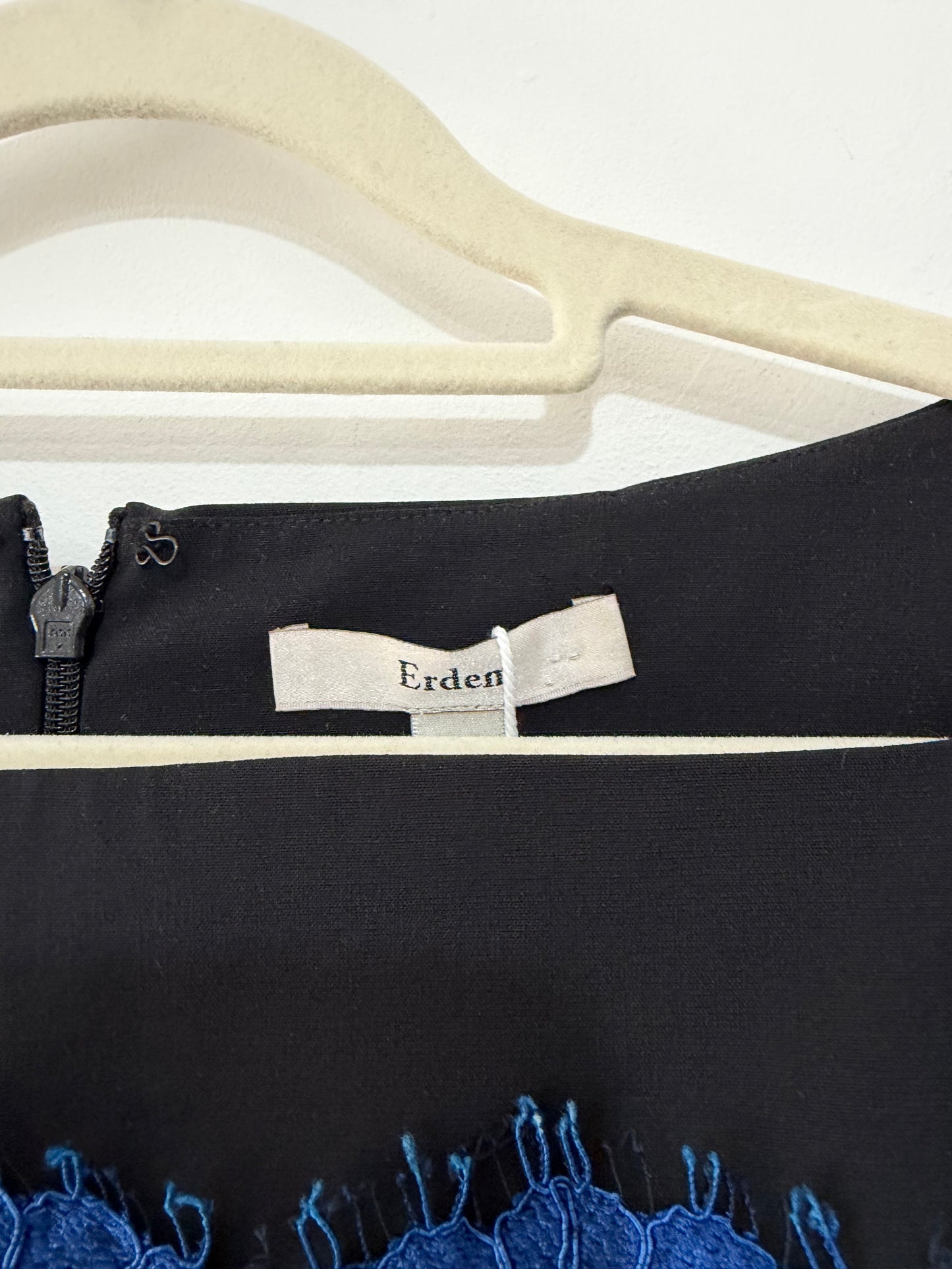 Pre-owned Blue/Black Erdem Dress, Size 12
