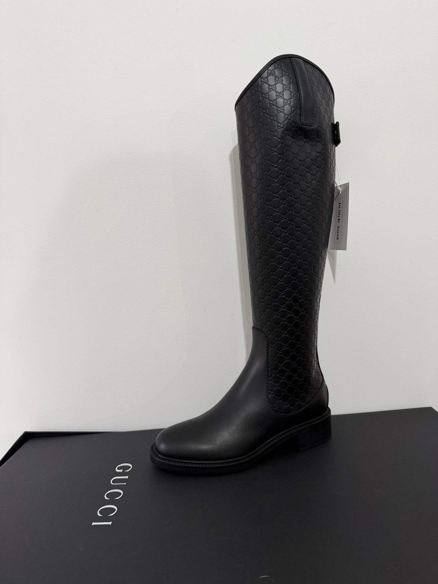 Pre-owned, Brand New Black Guccissima Gucci Riding Boots, Size 35 (UK 2)