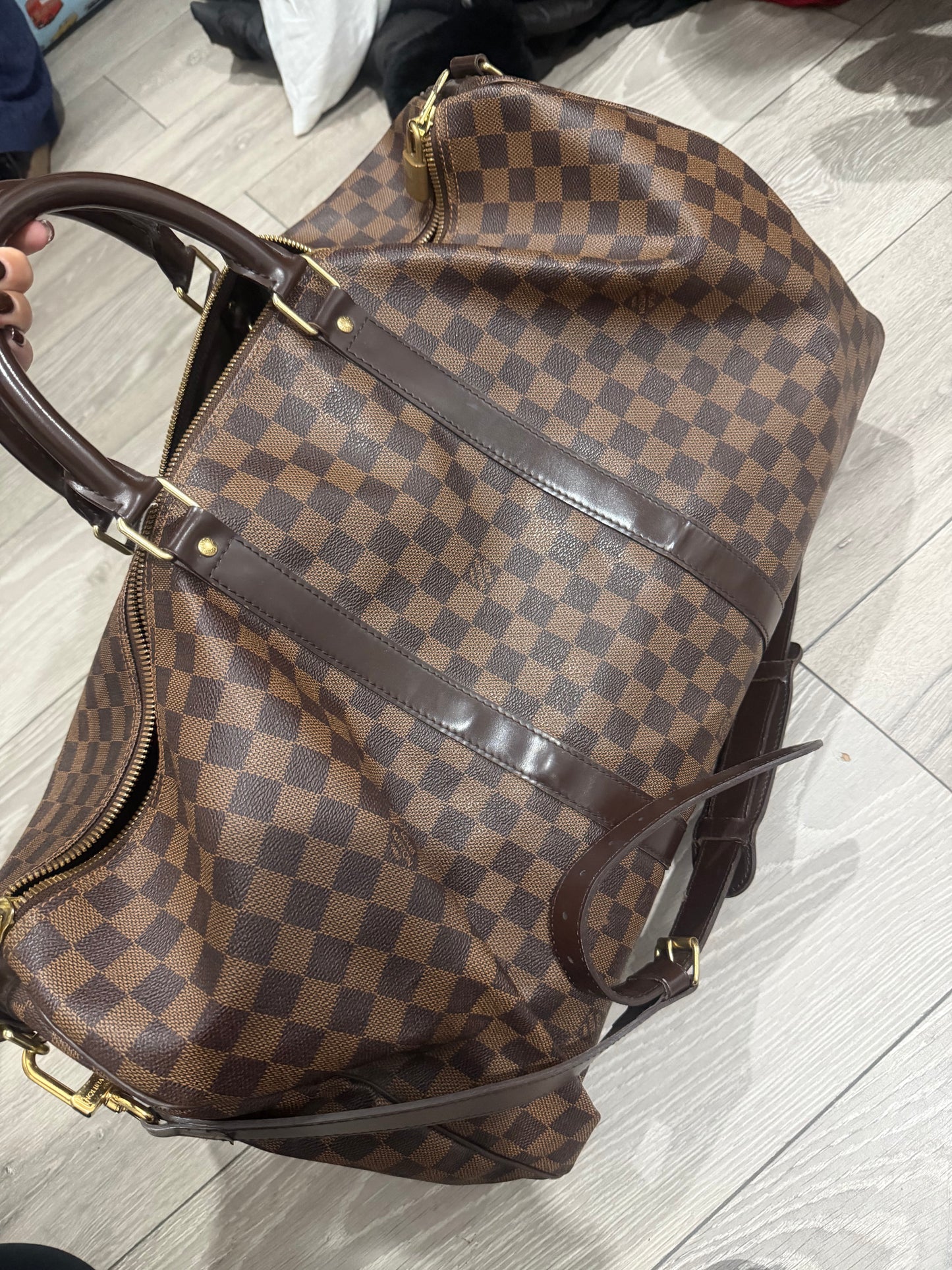 Damier Ebene Louis Vuitton Holdall Keepall, 55