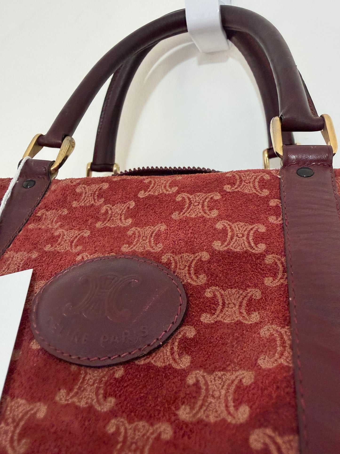 Pre-owned burgandy Celine paris Mini Boston speedy