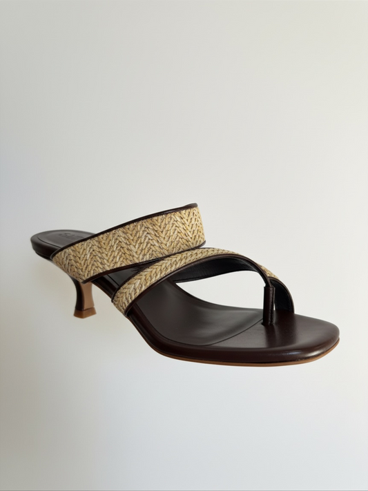 Preloved Saint + Sofia Summer Sandal Heels Size 6 Brown