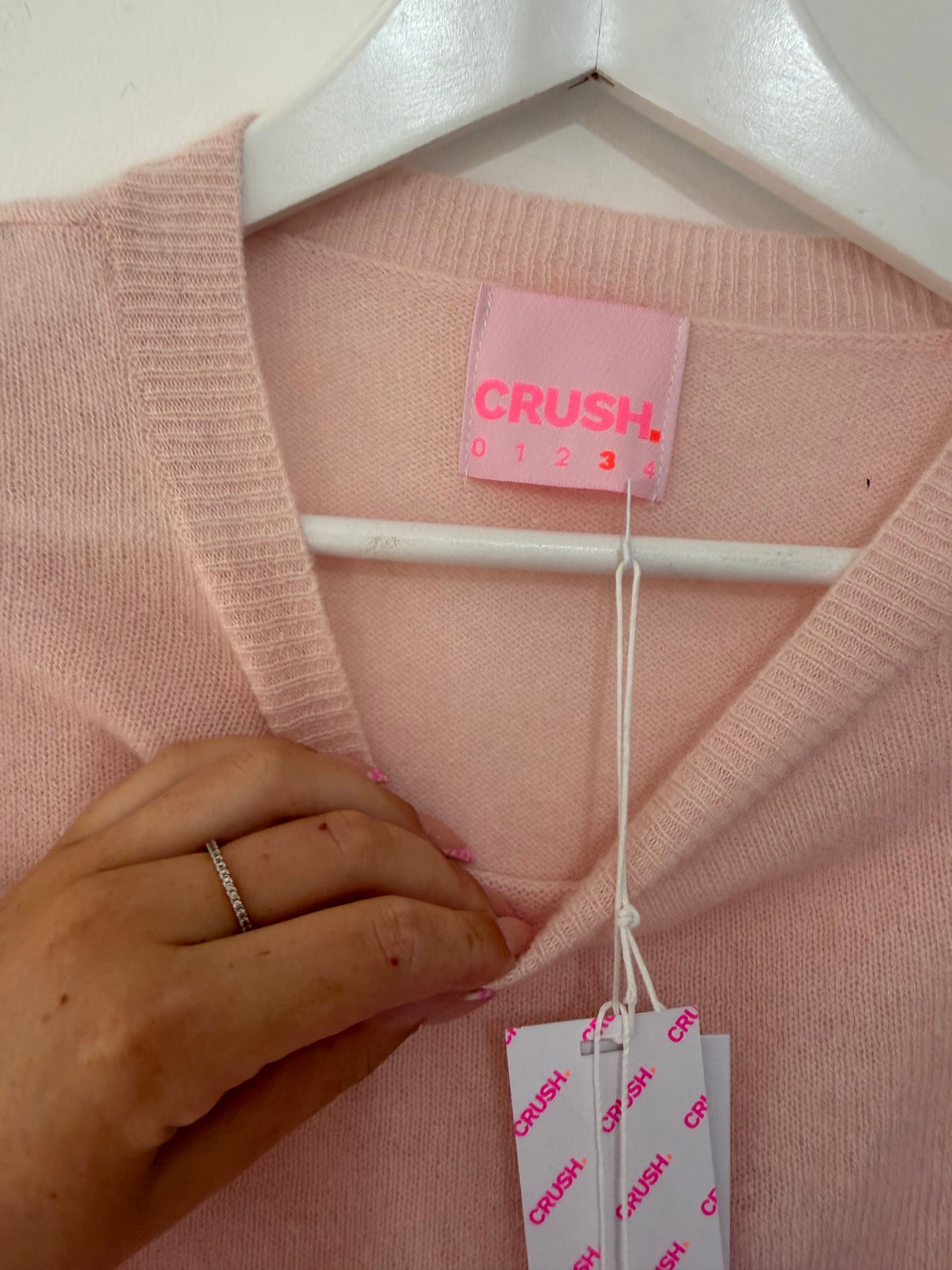 Preloved Baby Pink BNWT 100% Cashmere Crush 01234 Short Sleeve Knit Top, L