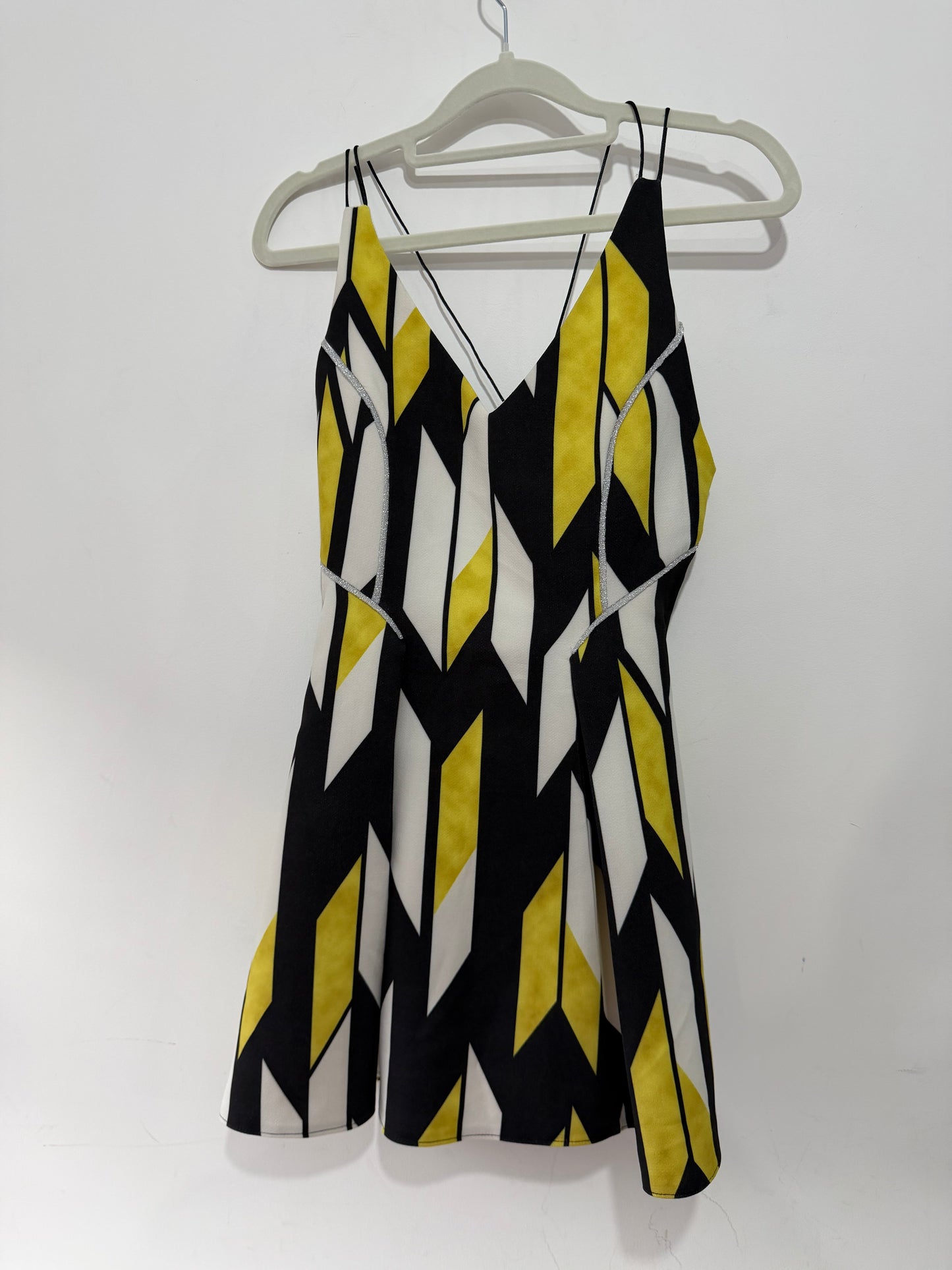 Preloved, Black and Yellow Explosion Dress, Size 8