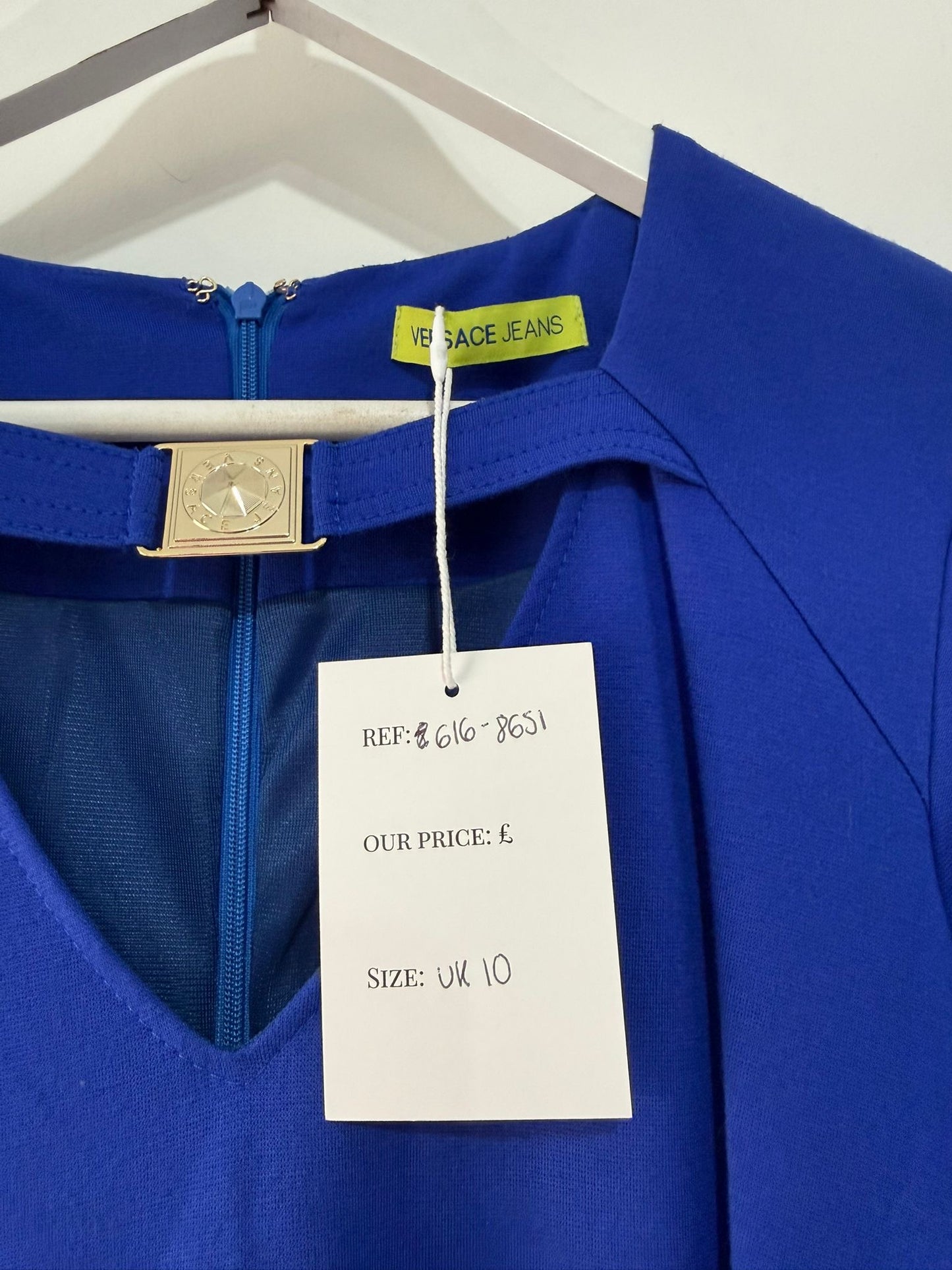 Preloved, Royal Blue Versace Jeans Dress, UK 10