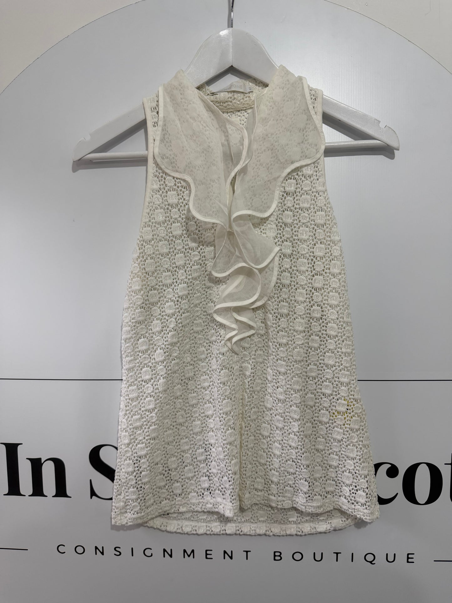 White Anne Fontaine Top, Size 10