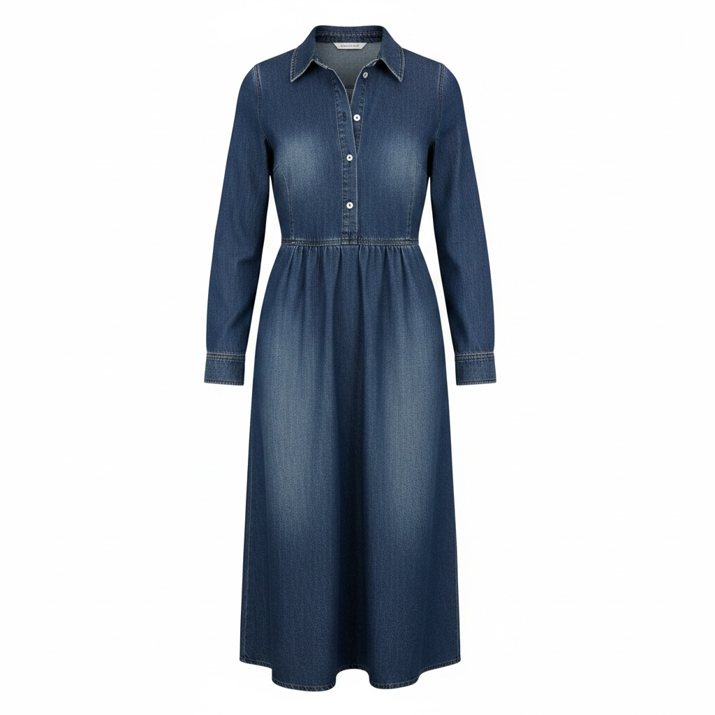 Preloved Denim Jigsaw Dress, Large