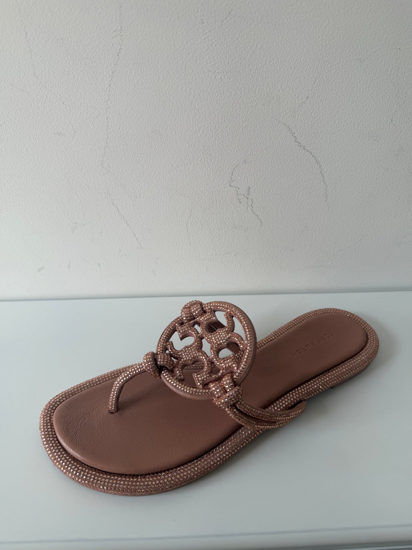 Preloved, Rose Gold Tory Burch Miller Sandals, Size 5