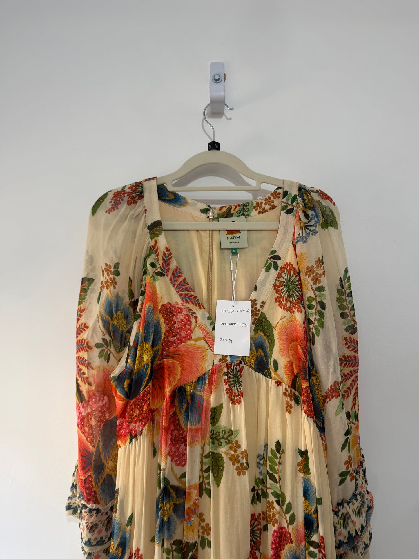 Pre-owned Floral print Farm Dress, Size medium