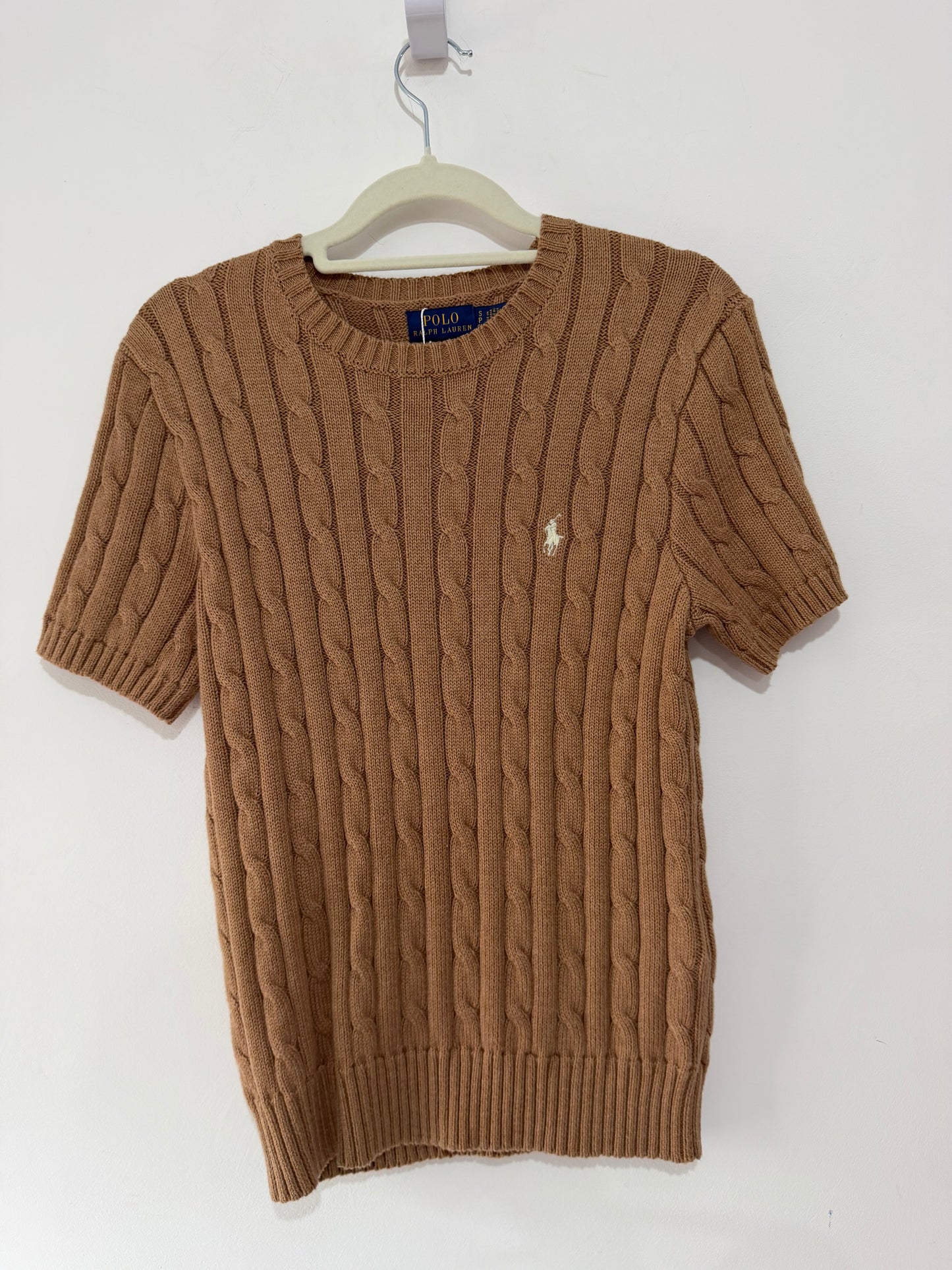 Preloved, Beige Polo Ralph Lauren Knitted Top, Size S