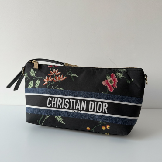 Floral pattern Christian dior Nomad pouch canvas