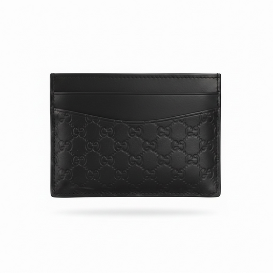 Pre-owned, Black Gucci Cardholder, GG Leather