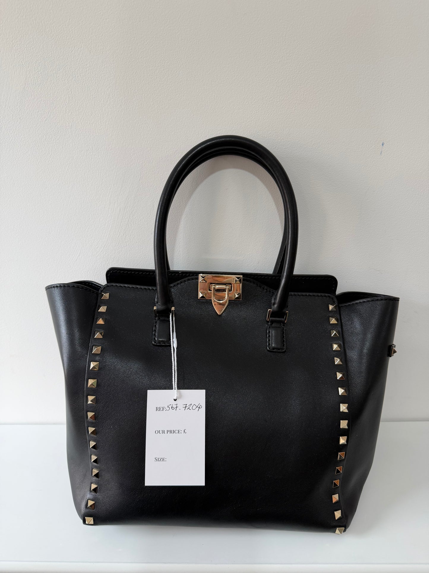 Preloved Black Leather Valentino Bag