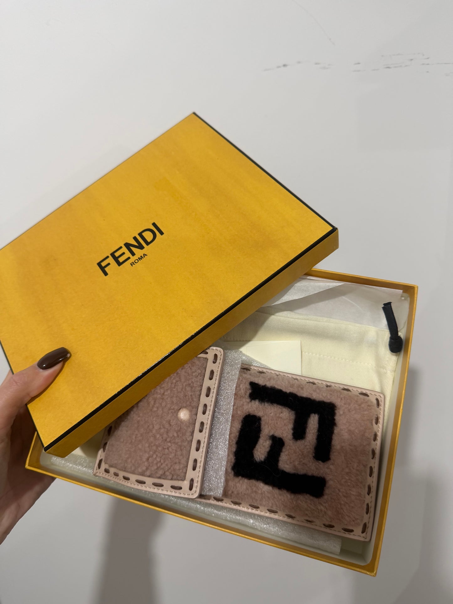 Shearling Fendi Phone holder, Brand new
